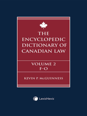 cover image of Encyclopedic Dictionary of Canadian Law